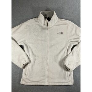 The North Face Osito Full Zip Fleece Jacket Cream White Womens Medium 1656